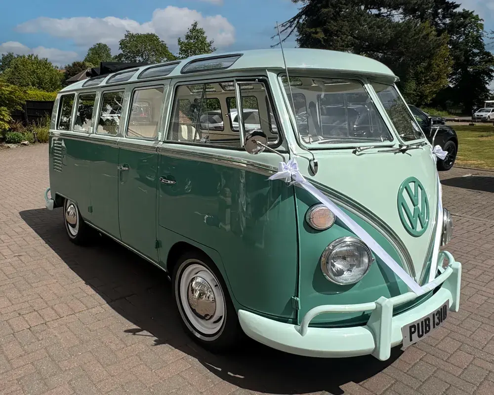 Mollie vintage VW camper van front angle view